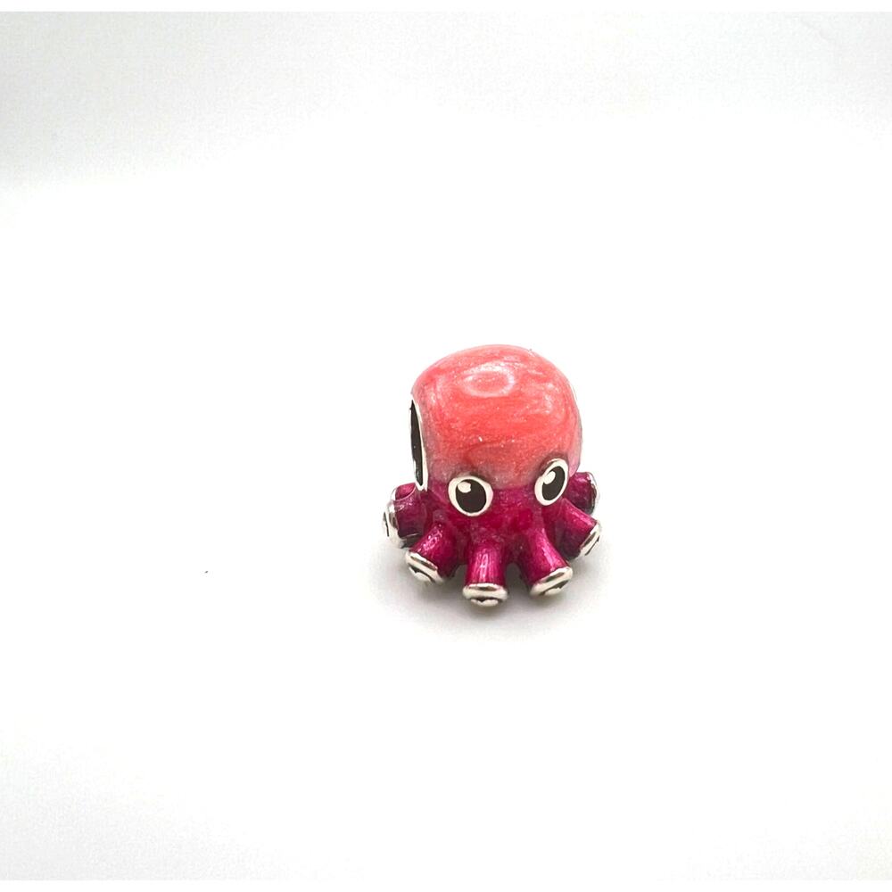 NEW Fushca & Pink Octopus Charm for European Bracelet